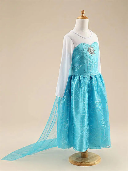 Girls Snow Queen Elsa Costume | Frozen Princess Dress 2025 | Carnival Party | USA