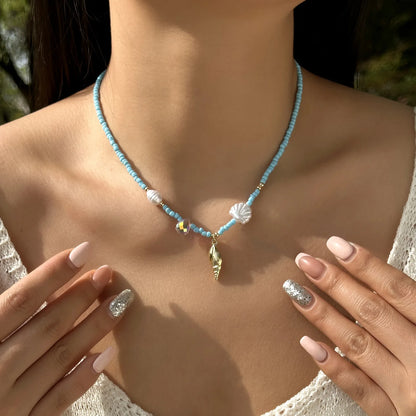 Bohemian Starfish Beach Necklace for Women | Pearl Beaded Choker | Summer | USA