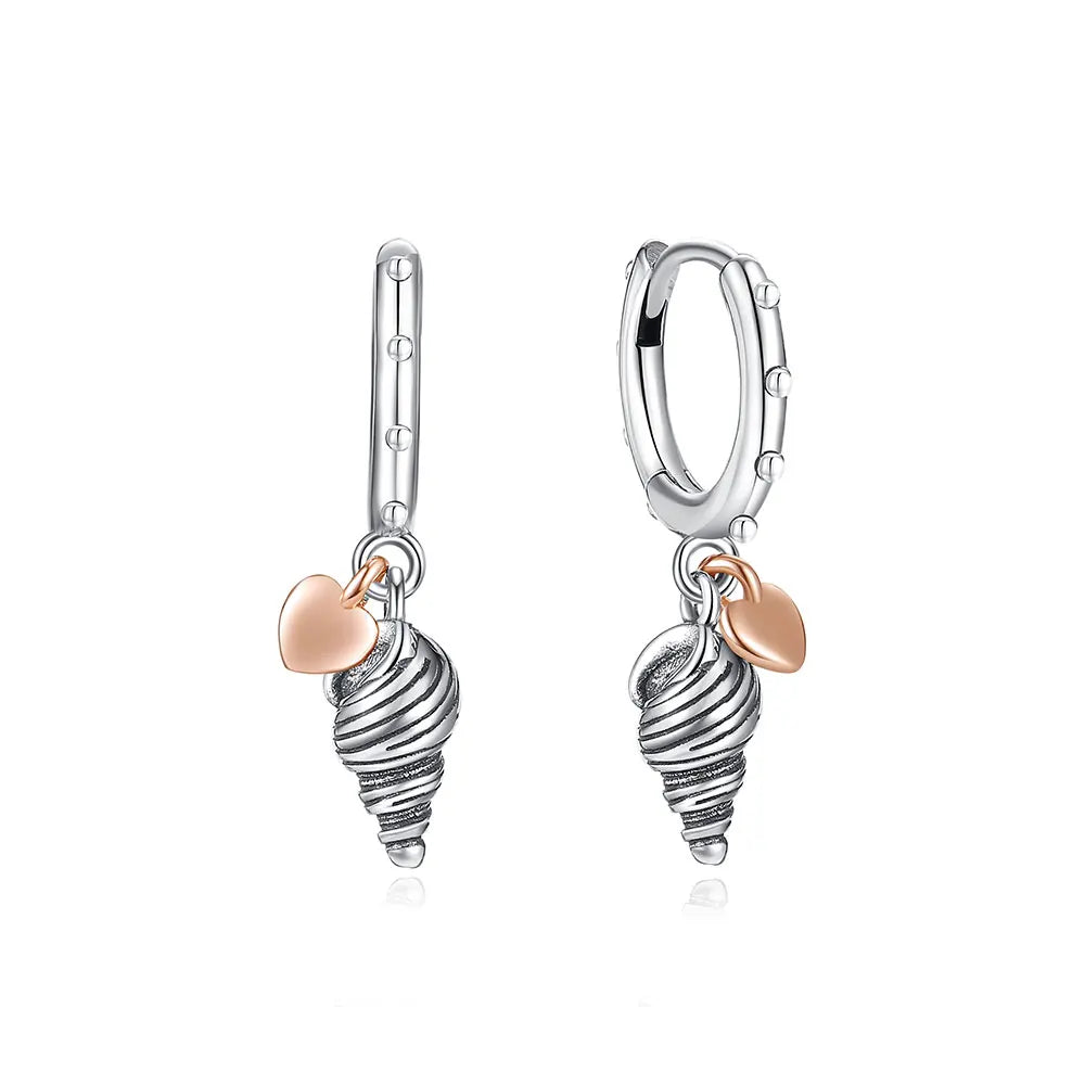 925 Sterling Silver Crystal Earrings - Rose Gold Crown Heart Bee Set
