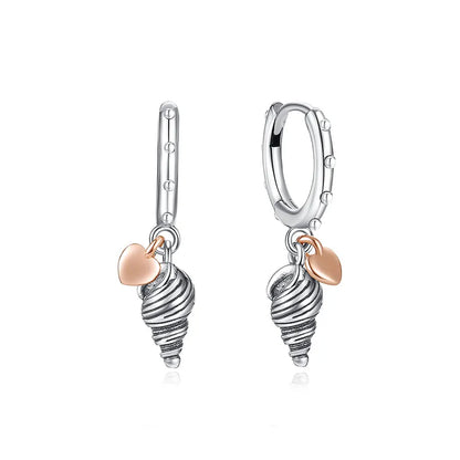 925 Sterling Silver Crystal Earrings - Rose Gold Crown Heart Bee Set