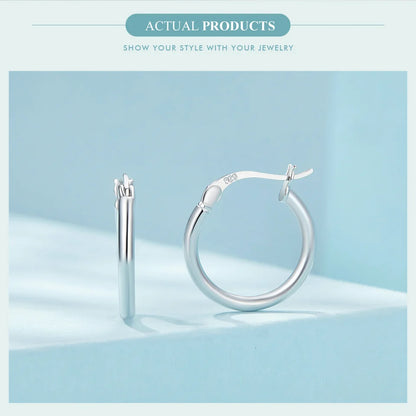 Classic Sterling Silver Hoop Earrings - Bold Hypoallergenic Hoops