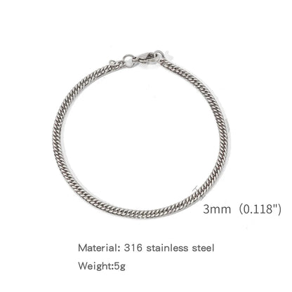 Stainless Steel NK Chain Bracelet | Silver Hip Hop Style | Women Men | USA