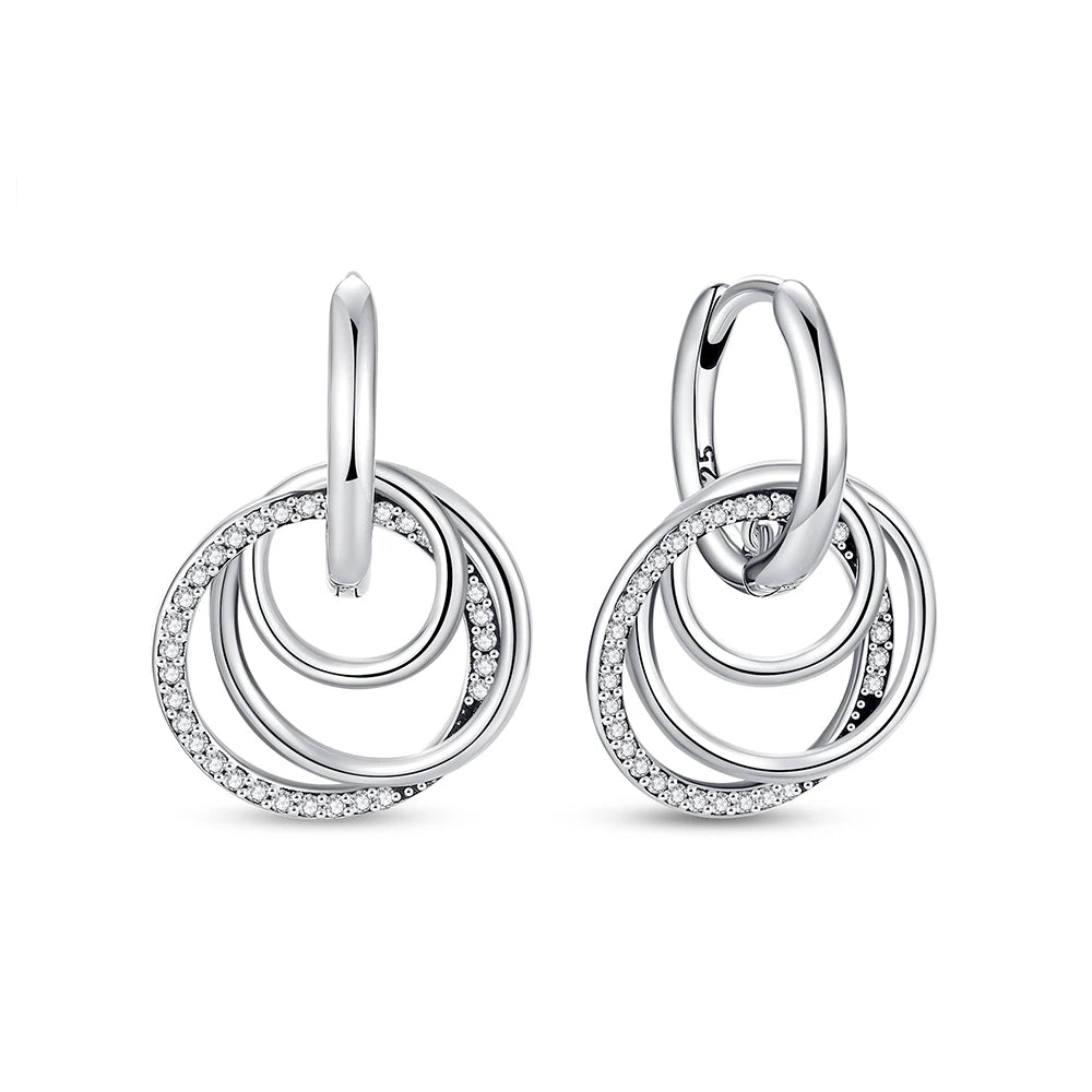 925 Sterling Silver Crystal Earrings - Rose Gold Crown Heart Bee Set