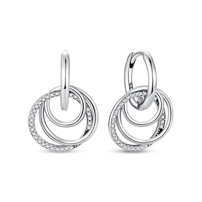 925 Sterling Silver Crystal Earrings - Rose Gold Crown Heart Bee Set