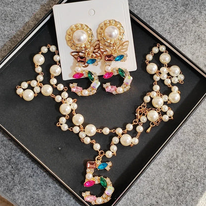 Big Statement Dangle Crystal Earrings  NecklaceFor Lady 5 Digital  Butterfly Drop Jewelry Sets