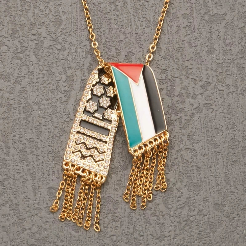 HNSP Palestine Scarf Necklace Pendant | Palestinian Accessories | Women | USA