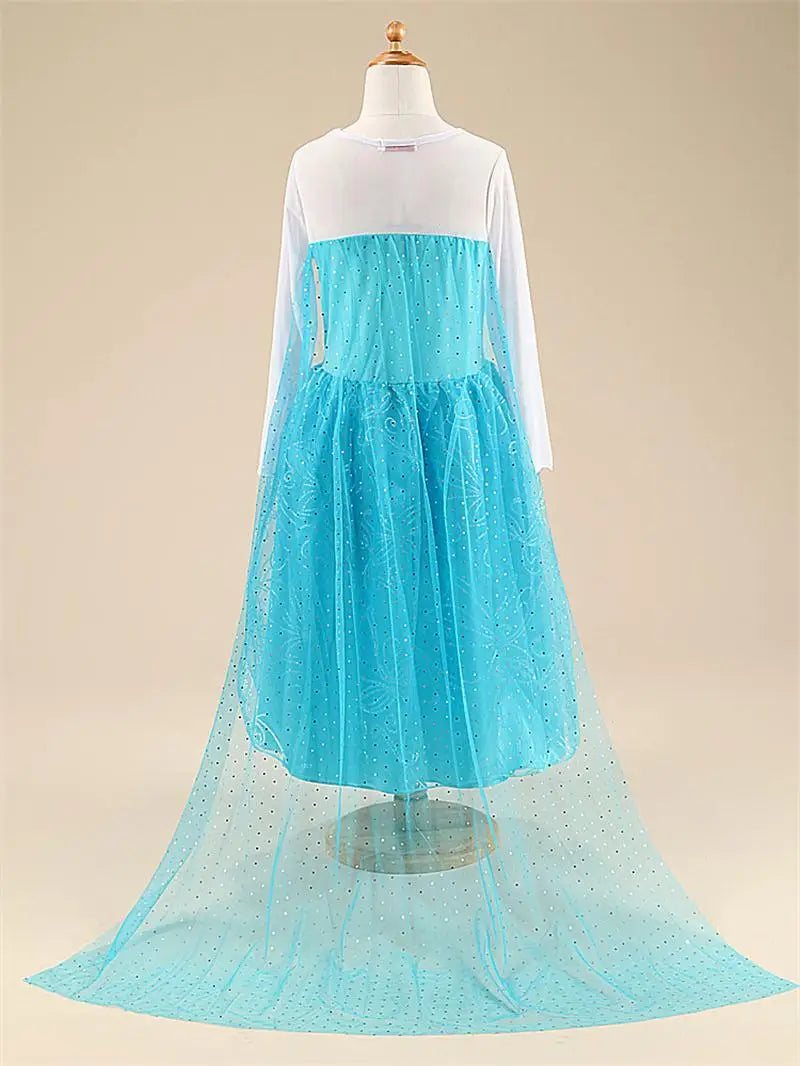 Girls Snow Queen Elsa Costume | Frozen Princess Dress 2025 | Carnival Party | USA