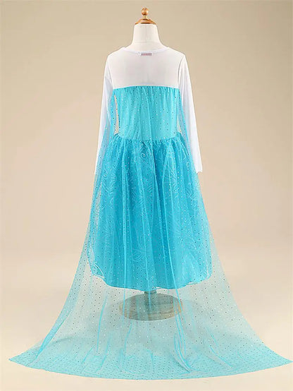 Girls Snow Queen Elsa Costume | Frozen Princess Dress 2025 | Carnival Party | USA
