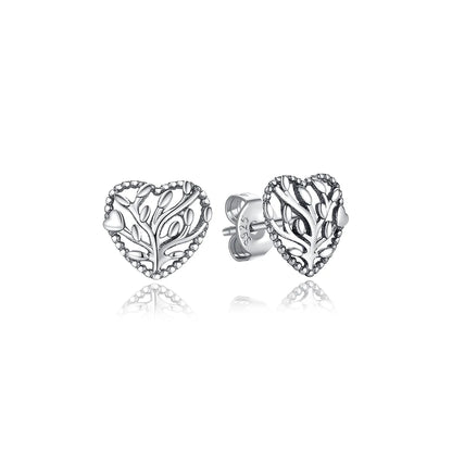 925 Sterling Silver Crystal Earrings - Rose Gold Crown Heart Bee Set