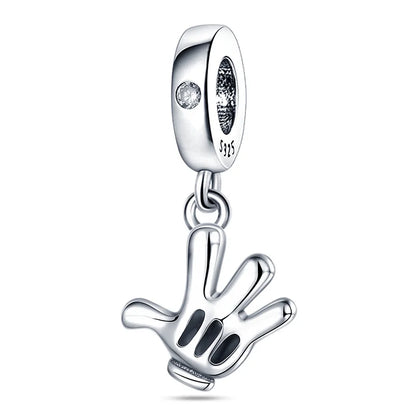 Cute Hand Pendant Charm Beads For Original 3mm 925 Silver Bracelet Necklace DIY Fine Jewellery Gifts Hot Sale