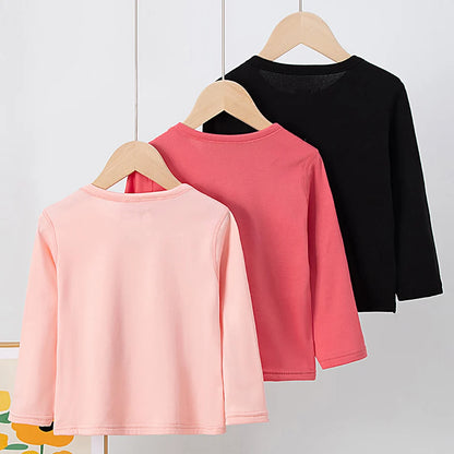 1/3/5 Pack Children's Solid Color Long Sleeve T-shirt | Boys Girls | USA
