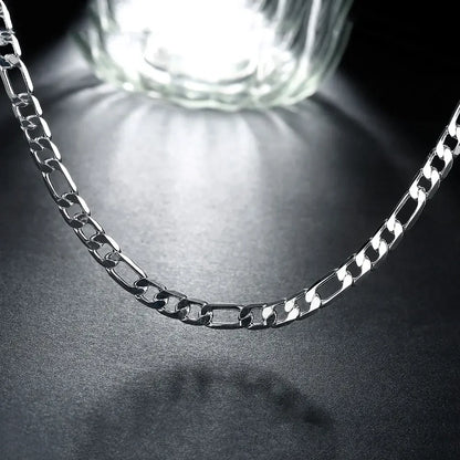 925 Sterling silver 18K gold Necklace 6MM sideways chain Nice noble for Men Women fashion Jewelrys Wedding party