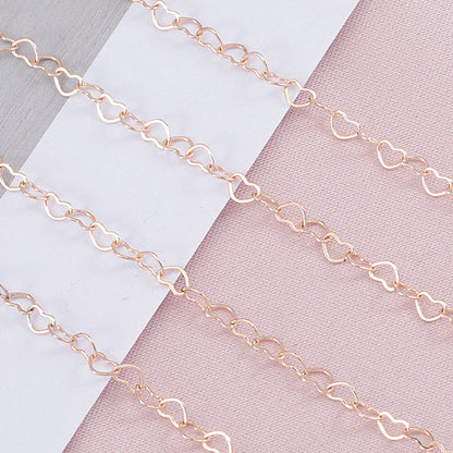 5Meters 1Meter 3mm Necklace Love Heart Chain Silver Gold Copper Link Chains Bracelet for Jewelry Making DIY Components Handmade