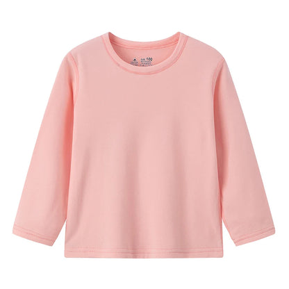 1/3/5 Pack Children's Solid Color Long Sleeve T-shirt | Boys Girls | USA