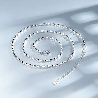 925 Sterling Silver Geometric Beads Necklace | Delicate Choker | USA Australia