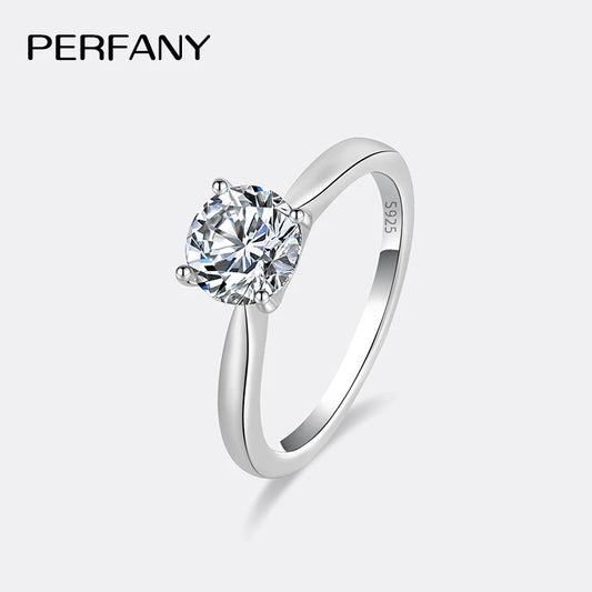 Moissanite Engagement Ring | 925 Sterling Silver | 0.5/1/2CT Options | USA