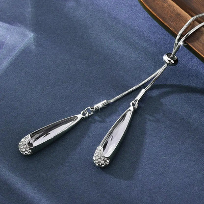 Vintage Crystal Sweater Chain 2025 | Water Drop Long Necklace | Wedding Party