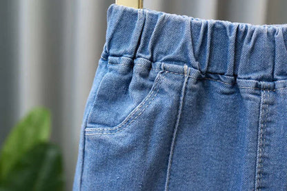 2024 Autumn Elastic Kids Jeans | Girls Cute Bow Denim Flared Pants | Ages 3-12 | USA