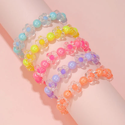 5 Pcs Colorful Flower Bracelet Set | Girls Friendship Bangle Jewelry | USA