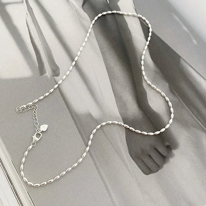 925 Sterling Silver Geometric Beads Necklace | Delicate Choker | USA Australia