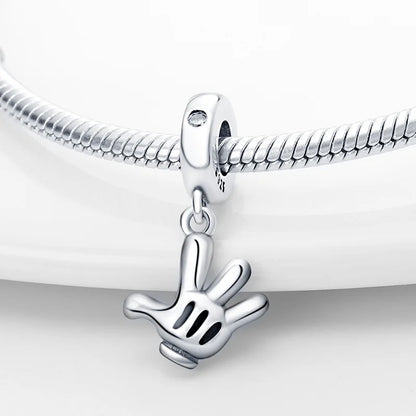 Cute Hand Pendant Charm Beads For Original 3mm 925 Silver Bracelet Necklace DIY Fine Jewellery Gifts Hot Sale