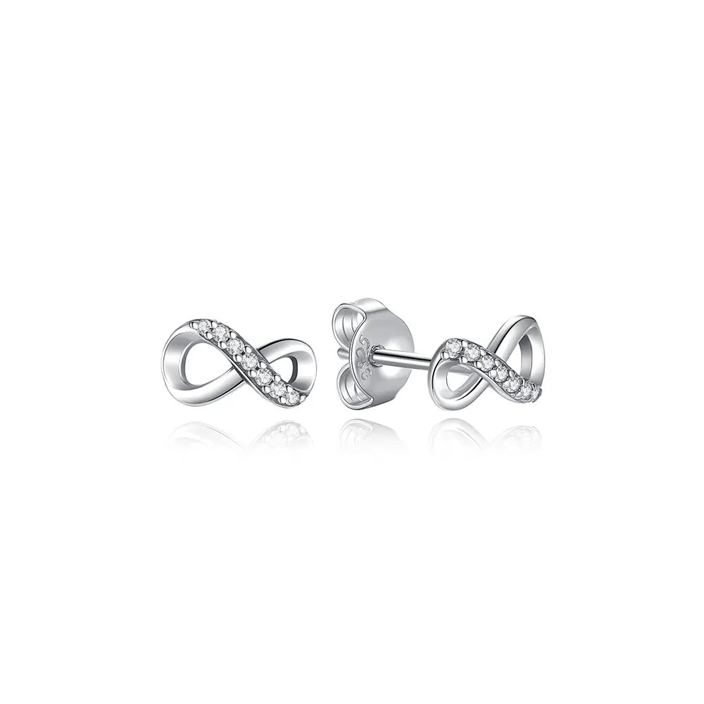 925 Sterling Silver Crystal Earrings - Rose Gold Crown Heart Bee Set