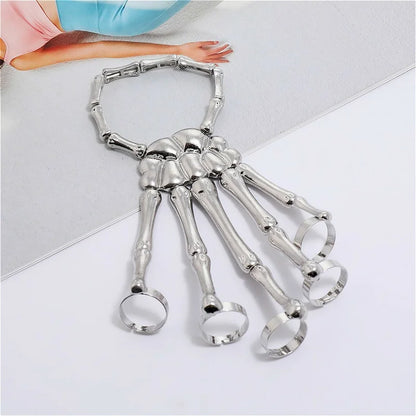 Skeleton Hand Bracelet | Gothic Punk Skull Adjustable Bangle | USA Australia