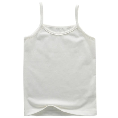 2025 Summer Cotton Girls Tanks Top Breathable Underwears Children Camisoles Kids Solid Color Undershirt Sleeveless Vest Age 3-8