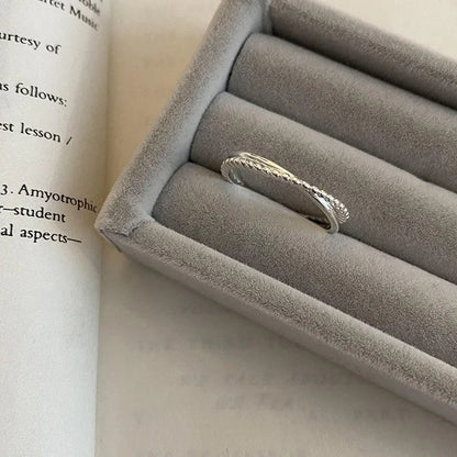 Sterling Silver Flower Bow Ring - Love Combination Adjustable Design