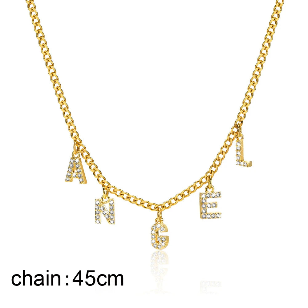 Personalized Initial Name Necklace | Stainless Steel Letter Pendant | USA