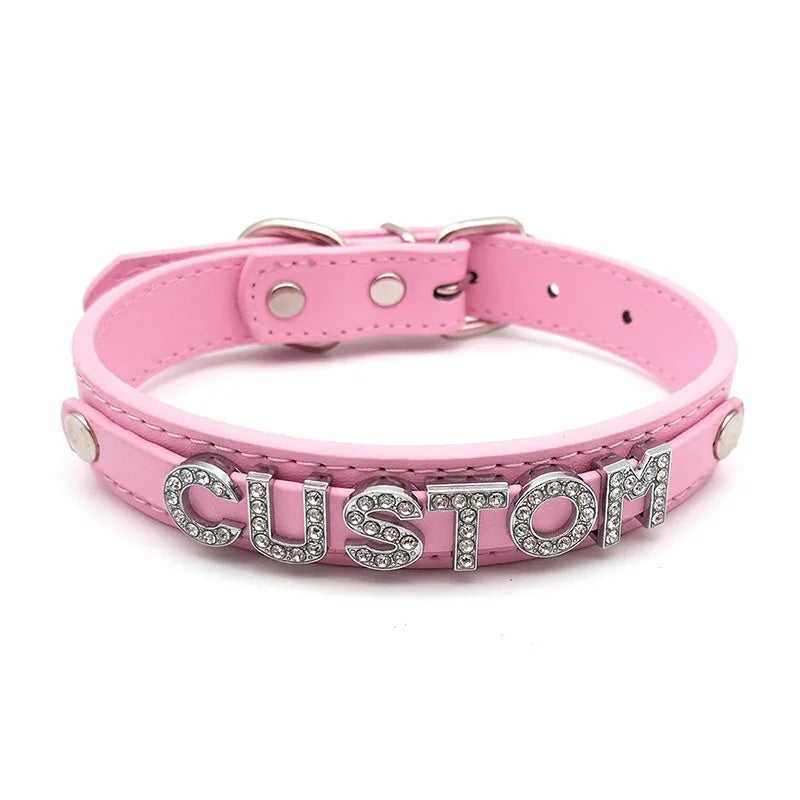 Sexy PU Leather Custom Name Choker | Personalized Collar Necklace | Women and Men