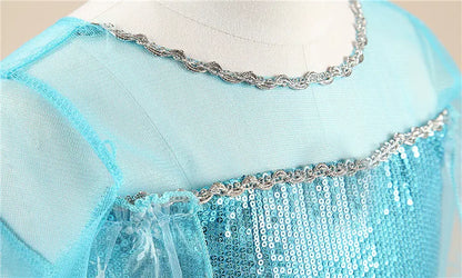 Girls Snow Queen Elsa Costume | Frozen Princess Dress 2025 | Carnival Party | USA