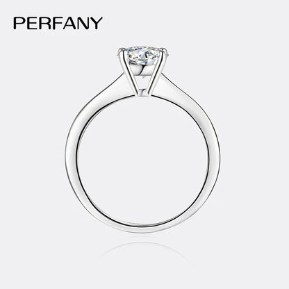 Moissanite Engagement Ring | 925 Sterling Silver | 0.5/1/2CT Options | USA