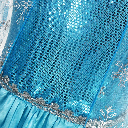 Girls Snow Queen Elsa Costume | Frozen Princess Dress 2025 | Carnival Party | USA