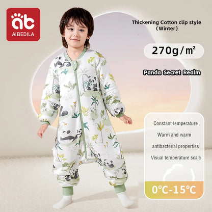 AIBEDILA Kids Onesie Boys Girls Long Sleeve Bamboo Cotton Pajamas Children Winter Cartoon Pyjama Baby Sleepwear Sleeping Bag
