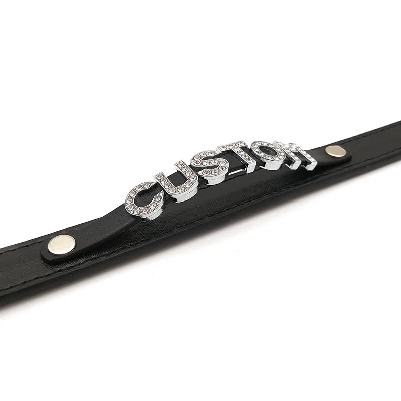 Sexy PU Leather Custom Name Choker | Personalized Collar Necklace | Women and Men