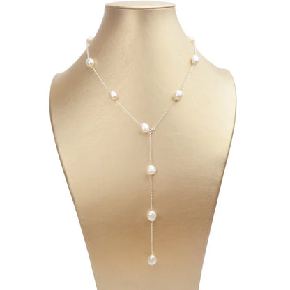 ASHIQI 925 Sterling Silver Baroque Pearl Necklace | Vintage Handmade | USA Australia