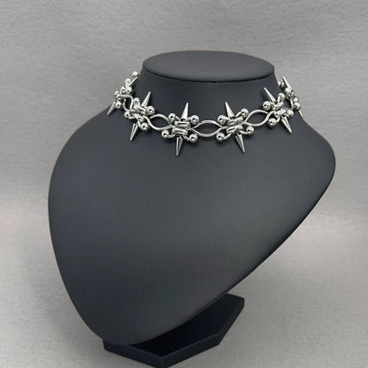 Handmade Punk Rock Spike Cross Choker | Double Layer Chain | Women Men |  Worldwide Shipping