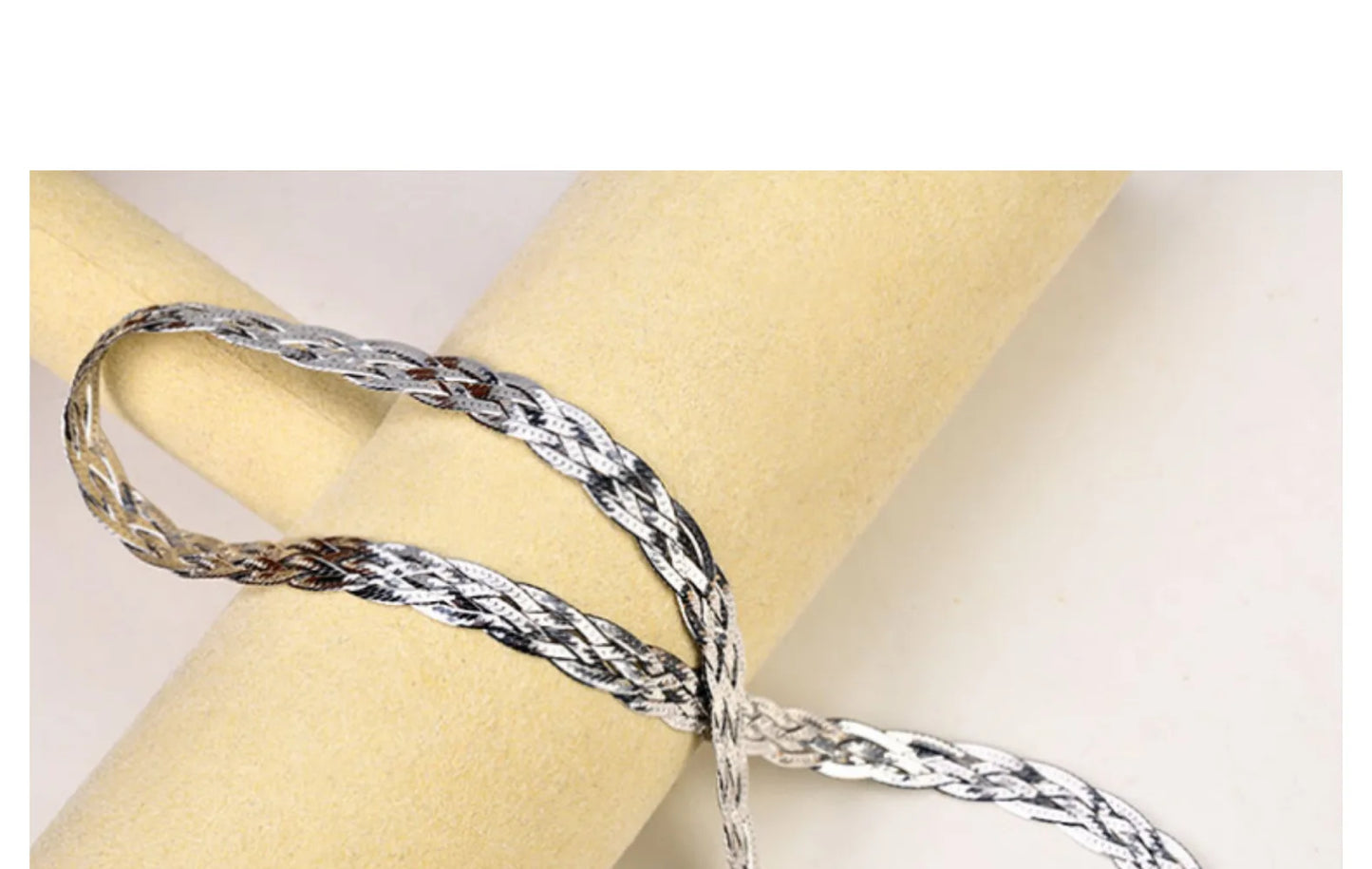 S925 Silver Necklace for Women Italian Craftsmanship Tri Color Silver Six Thread Woven Pure Collarbone Chain Fashion Jewelry