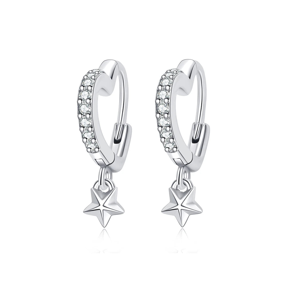 925 Sterling Silver Crystal Earrings - Rose Gold Crown Heart Bee Set
