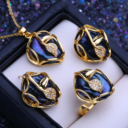 FENASY 925 Sterling Silver Jewelry Sets Big Baroque Natural Pearl Stud Earrings Custom Luxury Necklaces Rings For Women