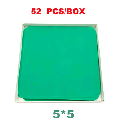 36/52 PCS/Box Dental Rubber Dam Sheet Natural Latex Rubber Barrier Dams 5*5" 6*6" for Kids Adults Teeth Whitening Materials